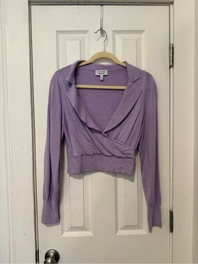 & Other Stories Lavender Wrap-Style Long Sleeve Top